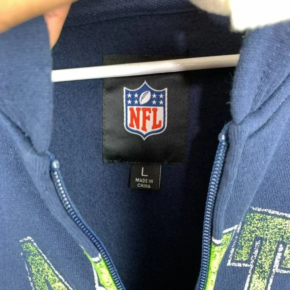 Seattle Seahawks NFL Large G-III Blue Sweatshirt Hoodie Full Zip New Adult Mens - Picture 4 of 10